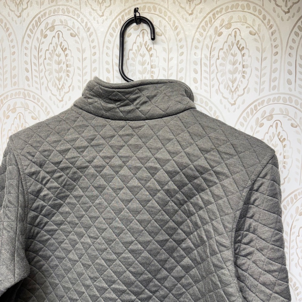 Columbia Quilted Pullover Women Size Medium Grey Quarter Zip Fleece - Picture 6 of 7